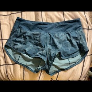 Teal LuluLemon Speed Up Shorts
